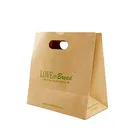 Die Cut Handle Bag Paper 2018 New Products Die Cut Handle Plain Brown Craft Paper Bag for Food