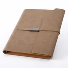 Loose-leaf custom emboss logo pu leather notebook