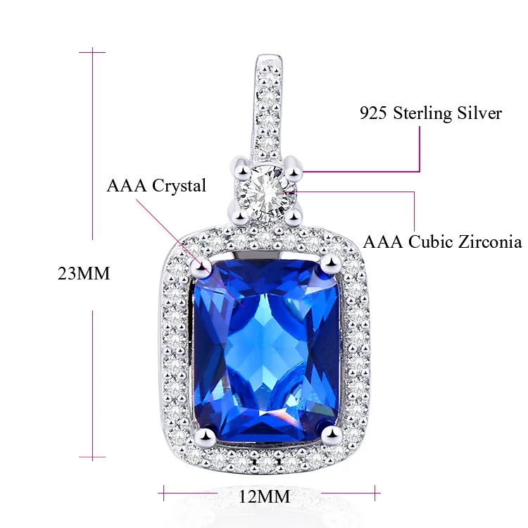 design rhodium plating rectangle blue crystal diamond wholesale