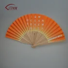 Custom design fabric or manual paper hand fan decorative with wooden ribs hand fan