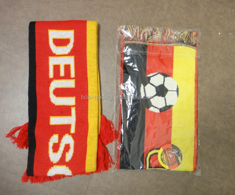 Germany series football fan printing scarf custom silk satin football fans scarf