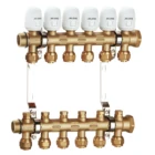 Brass Water Heating Stainless Steel Manifold for Heating with Double Hand Wheel Plated with Nickel HVAC System