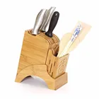 Multifunctional Kitchen Tool Bamboo Knife Storage Holder