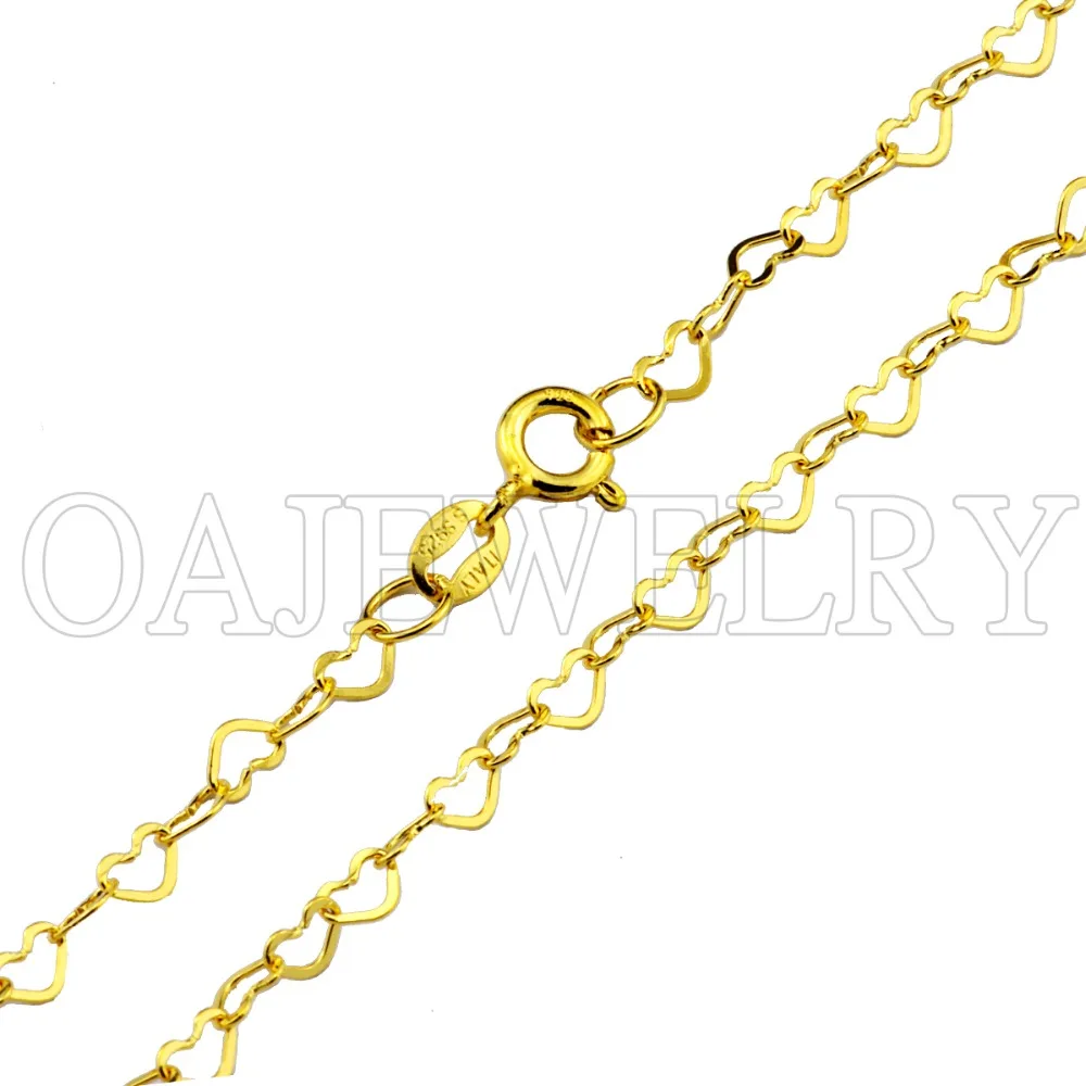 gold 925 sterling silver jewelry flat snake chain lady jewelry