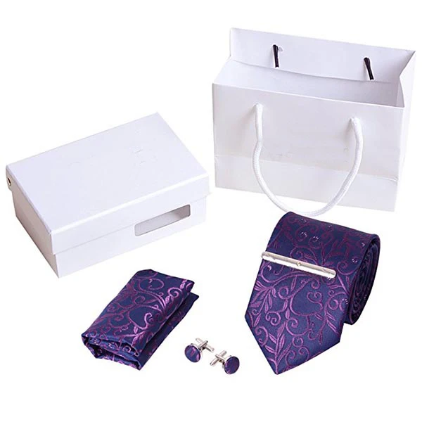 100% silk fabric neck tie with gift box set