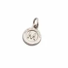 Zinc alloy embossed small silver brand name custom metal hang charm pendants jewelry tags