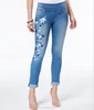 Fashion Wear Woman's mid Blue Premium Rolled Hen Plain printed Jeans