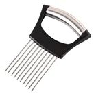 New design tube handle kitchen tomato onion slicer stainless steel onion holder slicer cutter