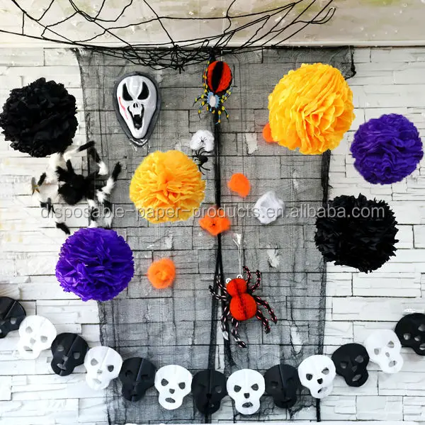 yiwu factory wholesale halloween party supplies paper decorations halloween garlands table decorations tissue paper pompoms buy halloween pompomstissue - Halloween Pom Poms yiwu factory wholesale halloween party supplies paper decorations halloween garlands table decorations tissue paper pompoms buy halloween pompomstissue - Halloween Pom Poms