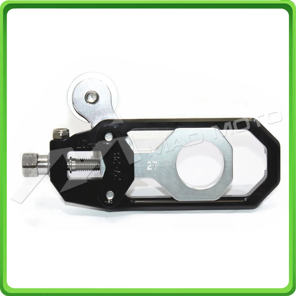 Motorcycle Chain Tensioner Adjuster with spool kit for Yamaha FZ1 2006 2007 2008 2009 2010 2011 2012 2013 2014 2015 Black&Silver (7)