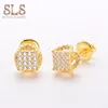 Diamond Gold Earring Indian Style 18K Screws Hong Kong Dubai Gold 925 Sterling Silver Stud Earrings