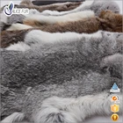 China Supplier Alice Fur 37*27 cm Tanned Natural Grey Color 100% genuine rabbit fur skin For Garment Use