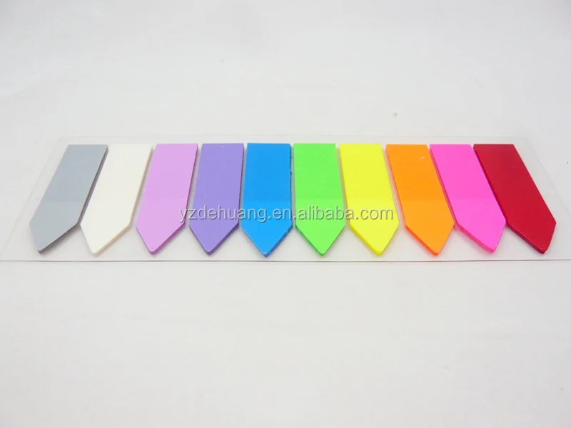 self-adhesive neon color pet index sticky notes (9613)