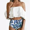 2018 summer seaside vacation swimsuit solid color printed bikini Europe and America word tube top Amazon AliExpress wholesale