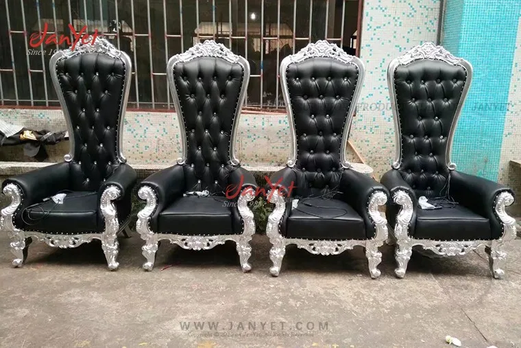 2017 Wholesale High Back Black Throne Chairs For Rental