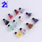 wholesale braid decorative polyester tassel beaded fringe for bags keychain
