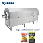 Industrial Bagged food surface automatic plastic bag packed food platen rotary drum cleaning washing machine