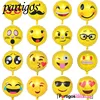 [partigos] Wholesale 18 inch different design emoji round shape simly face foil helium balloon