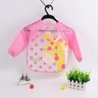 High quality waterproof printing PEVA baby bib with sleeves