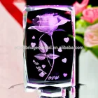 Wedding Gift Wedding Wholesale Rose Flowers Souvenir 3d Laser Crystal Wedding Gift