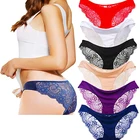 Women Briefs Ladies Ice Silk Sexy Lace Panties Seamless Transparent Underwear