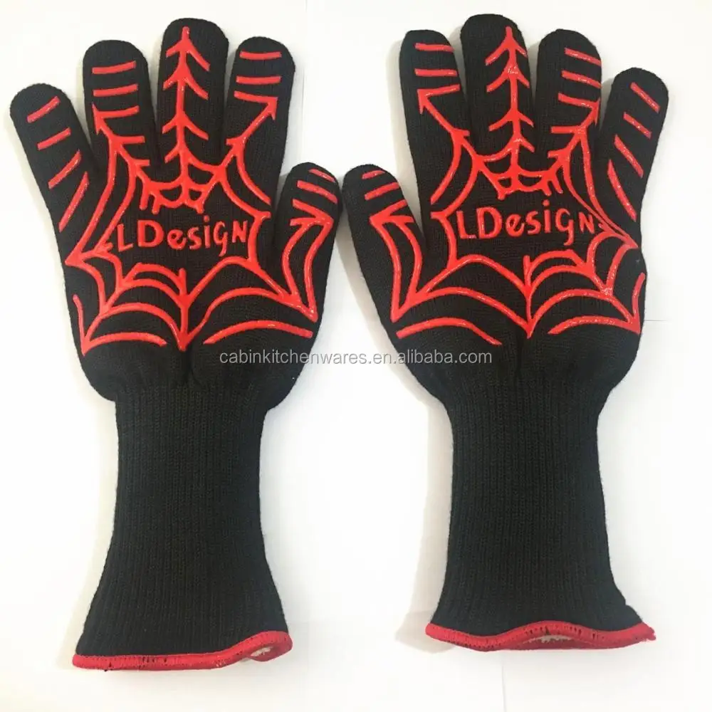 High Temperature Heat Resistant Grill BBQ Cooking Gloves Cotton Kitchen Oven Glove