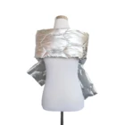 2019 New Arrival fashion 100% acrylic silver white bright winter smooth girl long Velvet scarf