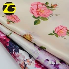 2018 New arrival christmas silk satin fabric printed flower clothing fabric
