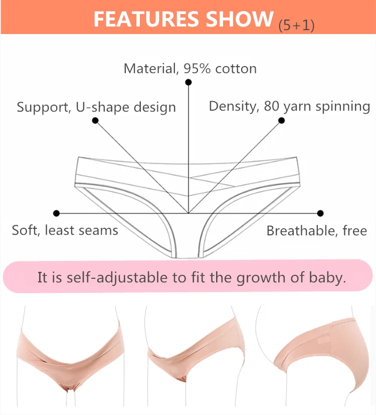 Amazon hot sale free size elastic maternity panties pregnancy underwear underpants with customized logo