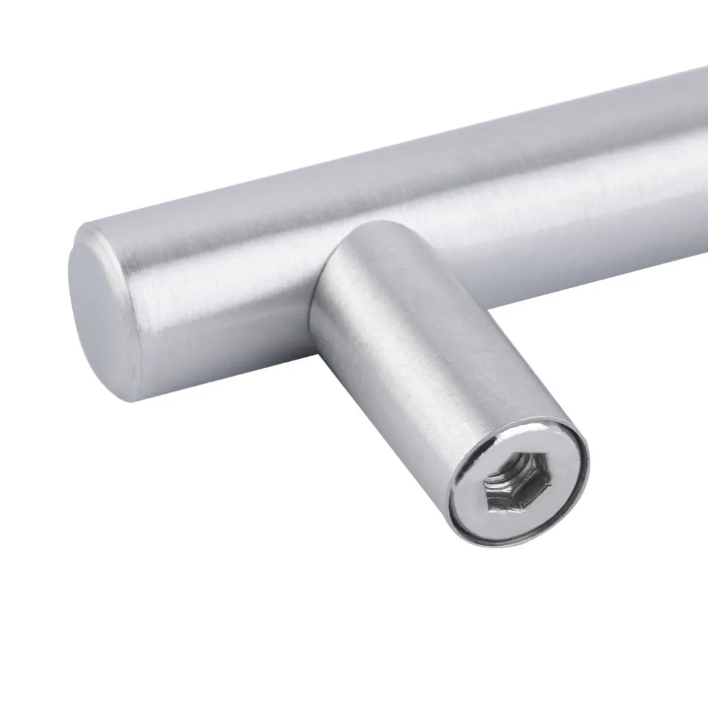 Probrico Diameter 12mm Hole Cebter 64mm~300mm Stainless Steel Kitchen Cabinet Door T Bar Knob Furniture Drawer Handles Pulls