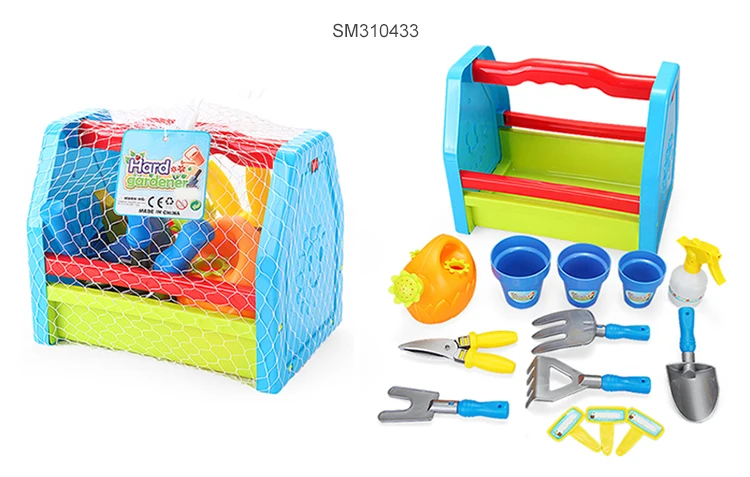 Plastic tool set lawn mower happy garden toy for kids