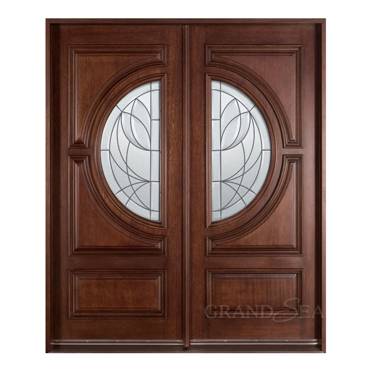 Hot sale double panel teak wood main door designs