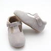 Sweet Girls T-bar Suede Leather Hard Sole Kids Shoes Children Baby