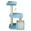 Wholesale Custom Blue Sisal Cat Tree with mouse with Playing Toy Cat Scratcher Post