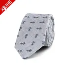 2019 New 100% Cotton Patterned Anchor Grey Necktie