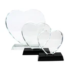 YX223 Unique design heart-shaped souvenir glass crystal trophy for award&wedding decoration