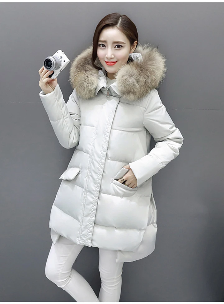 W.Jacinthe White Duck Down Jacket Zipper Hooded Cloak Styple Winter Jacket Korea Causal Women Clothes Black Pink Grey Sky Blue (12)