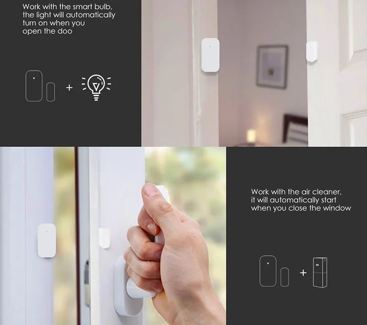 New Updated Aqara Door Window Sensor Zigbee Wireless Connection Smart Mini door sensor Work With Android IOS App control - ANKUX.COM