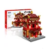 XB-01101A/B/C/D China Street Street View Ancient architecture model plastic building blocks