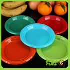 230mm disposable PS color plastic plate for party with food safe report