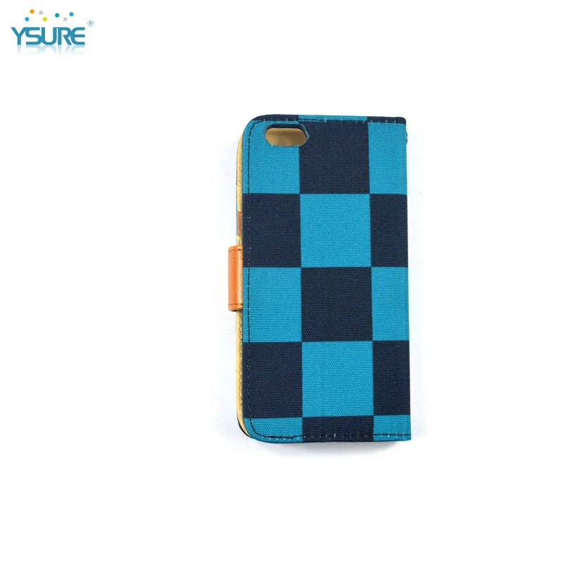 2015 Best Design Hot Sale Special Grid Pattern Denim Leather Case For Lenovo VIBE X2 X2-TO with Card slots and PVC ID slot