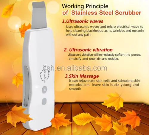 Portable Rechargeable 2in1 Ultrasonic Facial Skin Scrubber Anti-aging Lift