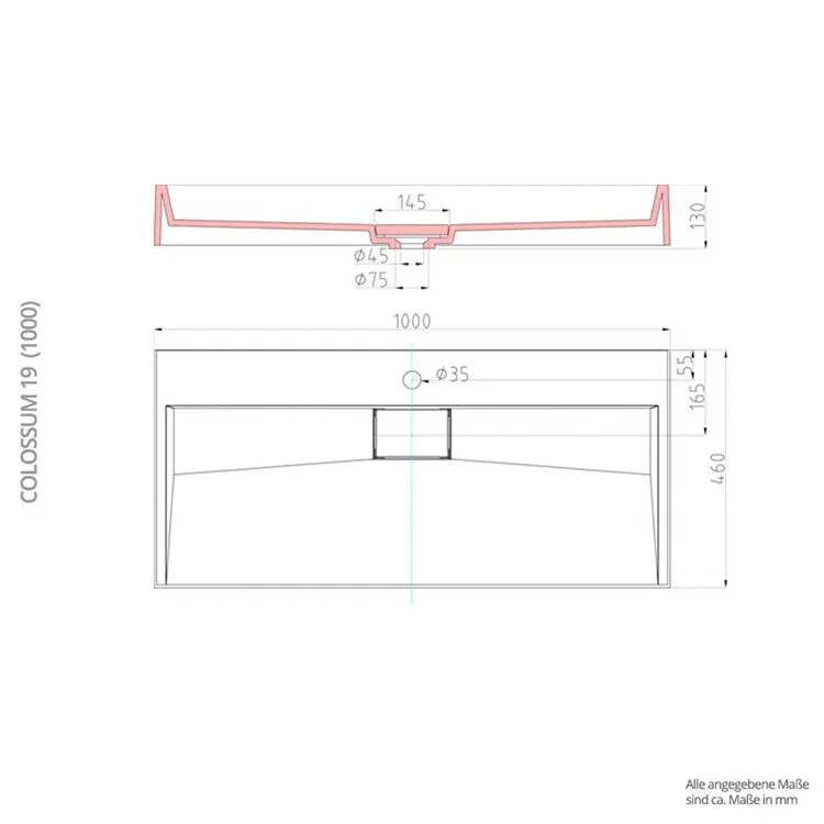 D130J Rectangular Solid Surface Washbasin Bath Basin stein waschbecken lavabo bathroom 80 x 46 x 13 cm