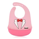 Waterproof FDA fancy custom silicone baby feeding bibs with food catcher for kids