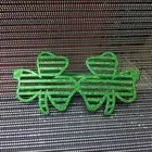 St Patrick's Day Novelty Green Shamrock Plastic glasses,St Patricks Day Green Sunglass