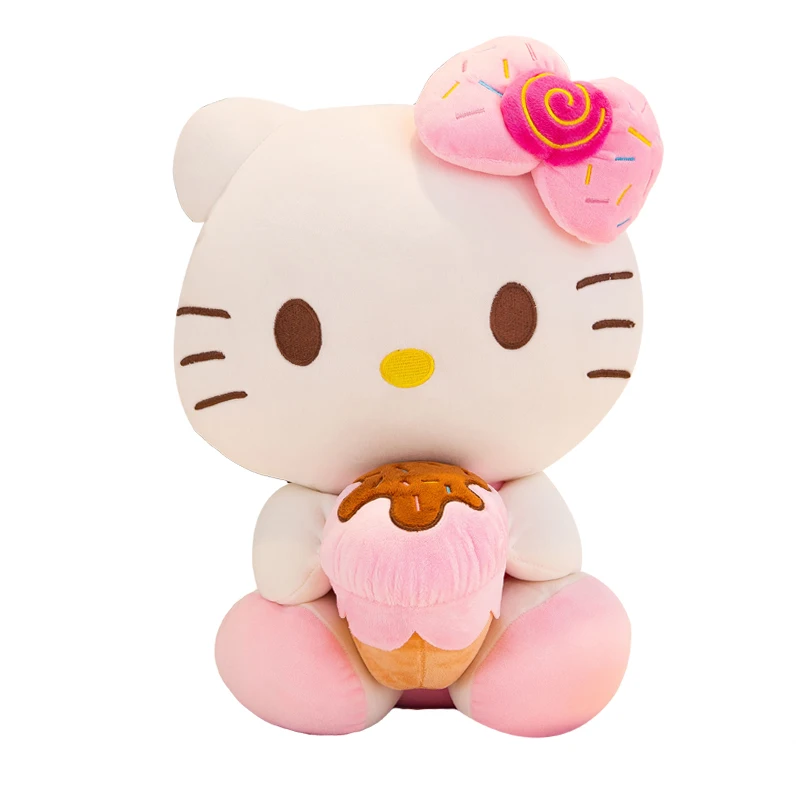 Popular bonito soft coisas plush ice creamhello gatinho gato para as crianças presentes brinquedos