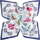Satin Head Neck Hair Scarf Wrap Long Floral Paisley Printed Satin Bandana