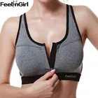 FeelinGirl New Design Womens Push Up Bras Underwear No Rims Fitness Bra TOP Shockproof Seamless Bra Top -B