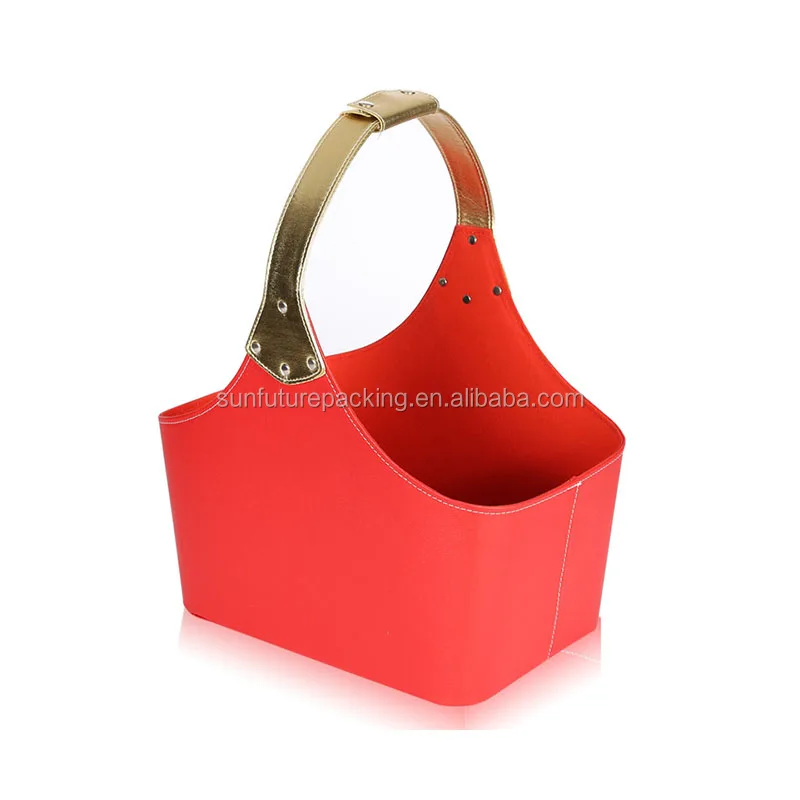 oem factory sample free pu leather gifts hamper basket christmas