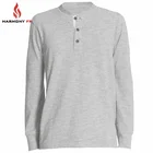 Wholesale 180gsm HRC2 Long Sleeve Knitted Henley FR Clothing Shirt